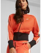 Puma Jacheta sport cu model colorblock T7 Forward History - Negru/Portocaliu