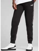 Puma Pantaloni de trening conici cu benzi logo laterale - Negru