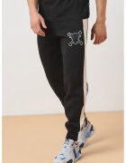 Puma Pantaloni de trening cu benzi laterale contrastante X One Piece - Negru/Alb murdar