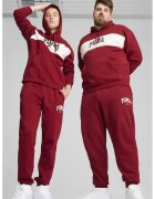 Puma Pantaloni de trening cu logo Squad - Alb/Rosu inchis