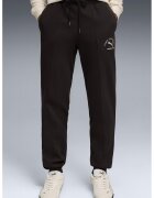 Puma Pantaloni de trening din amestec de bumbac cu buzunare laterale - Negru