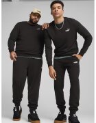 Puma Pantaloni de trening din amestec de bumbac cu buzunare laterale - Negru