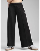 Puma Pantaloni de trening din amestec de bumbac cu croiala ampla - Negru/Alb optic