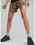 Puma Pantaloni scurti cu model cu animal print - Negru/Maro/Maro nisip