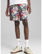 Puma Pantaloni scurti cu model - Rosu/Verde/Violet