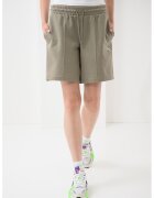 Puma Pantaloni scurti cu talie inalta si logo - Maro deschis