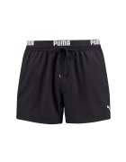 Puma Pantaloni scurti de baie cu banda logo in talie - Alb/Negru