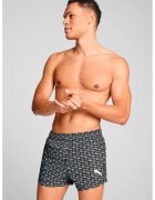 Puma Pantaloni scurti de baie cu imprimeu monograma - Alb/Negru