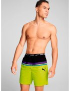 Puma Pantaloni scurti de baie cu model colorblock - Negru/Verde lime