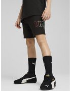Puma Pantaloni scurti din amestec de bumbac cu imprimeu logo - Negru