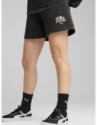 Puma Pantaloni scurti din amestec de bumbac cu logo - Negru