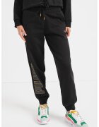 Puma Pantaloni sport cu imprimeu logo - Negru