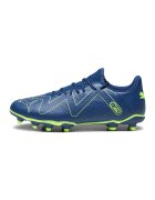 Puma Pantofi cu aspect perforat - pentru fotbal Future Play FG/AG - Verde lime/Albastru petrol