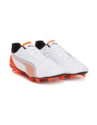 Puma Pantofi de fotbal barbati - piele ecologica - alb/portocaliu