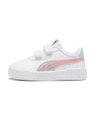 Puma Pantofi din piele ecologica cu velcro - Alb/Roz deschis/Verde menta