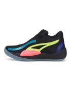 Puma Pantofi mid-high pentru baschet Rise Nitro Sun - Negru/Verde neon/Roz
