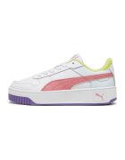 Puma Pantofi sport Carina Street Jr. de piele si piele ecologica - Alb/Coral