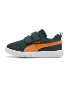 Puma Pantofi sport Courtflex de plasa cu velcro - Portocaliu/Verde englez