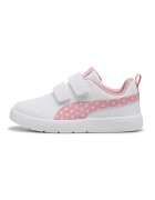 Puma Pantofi sport Courtflex V3 din piele ecologica cu garnitura cu buline - Alb/Roz