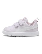 Puma Pantofi sport Courtflex V3 din piele ecologica cu velcro - Roz pastel/Alb optic