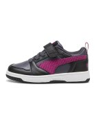 Puma Pantofi sport cu bareta cu inchidere velcro Rebound V6 - Negru/Gri carbune/Albastru lavanda