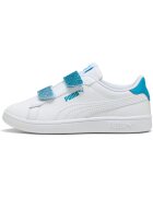 Puma Pantofi sport cu detalii contrastante si banda velcro stralucitoare Smash 3.0 - Alb