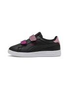 Puma Pantofi sport cu detalii contrastante si banda velcro stralucitoare Smash 3.0 - Negru/Roz prafuit/Violet pruna