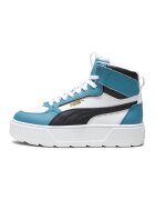 Puma Pantofi sport cu insertii de piele Karmen Rebelle - Alb/Negru/Albastru prafuit