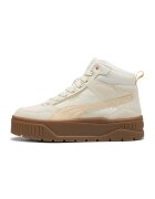 Puma Pantofi sport cu insertii din piele intoarsa Karmen II Idol - Alb fildes/Piersica