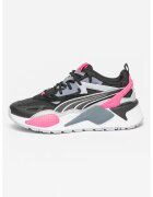 Puma Pantofi sport cu model colorblock si garnituri de piele intoarsa RS-X Efekt Turbo - Negru/Fucsia/Gri inchis