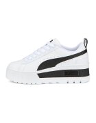 Puma Pantofi sport de piele cu insertii de piele ecologica Mayze - Alb/Negru