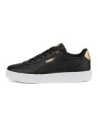 Puma Pantofi sport de piele ecologica cu aspect deteriorat Skye Clean - Auriu/Negru