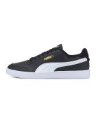 Puma Pantofi sport de piele ecologica Shuffle - Alb/Auriu/Negru