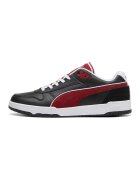Puma Pantofi sport de piele ecologica si garnituri de piele intoarsa - Negru/Rosu inchis