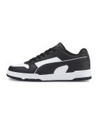Puma Pantofi sport de piele ecologica si piele RBD Game - Alb/Auriu/Negru