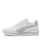 Puma Pantofi sport de piele si piele ecologica ST Runner v4 - Gri/Alb optic/Argintiu