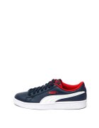 Puma Pantofi sport de piele Smash v2 - Rosu/Alb/Albastru inchis