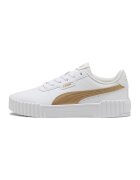 Puma Pantofi sport din piele ecologica Carina 3.0 - Maro deschis/Alb optic