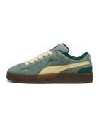 Puma Pantofi sport din piele intoarsa cu detalii contrastante - Verde/Galben pai
