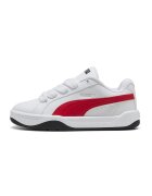 Puma Pantofi sport Easy Jr de piele ecologica cu sireturi - Rosu/Alb