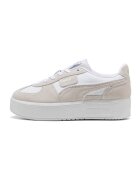 Puma Pantofi sport flatform din piele intoarsa si piele Palermo Elevata - Alb/Maro taupe deschis