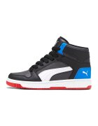Puma Pantofi sport mid-cut de piele ecologica Rebound Layup - Alb/Negru/Albastru royal