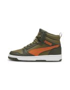 Puma Pantofi sport mid-high de piele ecologica Rebound - Portocaliu/Verde masliniu