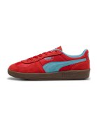 Puma Pantofi sport Palermo Pop de piele intoarsa cu insertii de piele ecologica - Rosu/Albastru deschis