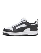 Puma Pantofi sport Rebound V6 din piele ecologica - Alb/Negru