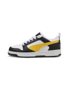 Puma Pantofi sport Rebound V6 din piele ecologica - Alb/Negru/Galben