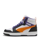 Puma Pantofi sport Rebound V6 mid-cut din piele ecologica - Alb/Portocaliu/Violet
