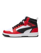 Puma Pantofi sport Rebound V6 mid-cut din piele ecologica - Rosu/Alb/Negru