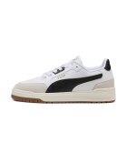 Puma Pantofi sport Shuffle Dowtown cu detalii din piele intoarsa si model unisex - Alb/Negru/Grej