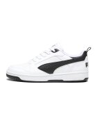 Puma Pantofi sport unisex Rebound v6 din piele ecologica - Negru/Alb murdar